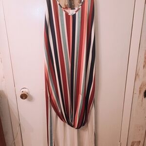 Multicolor Striped Sleeveless Dress